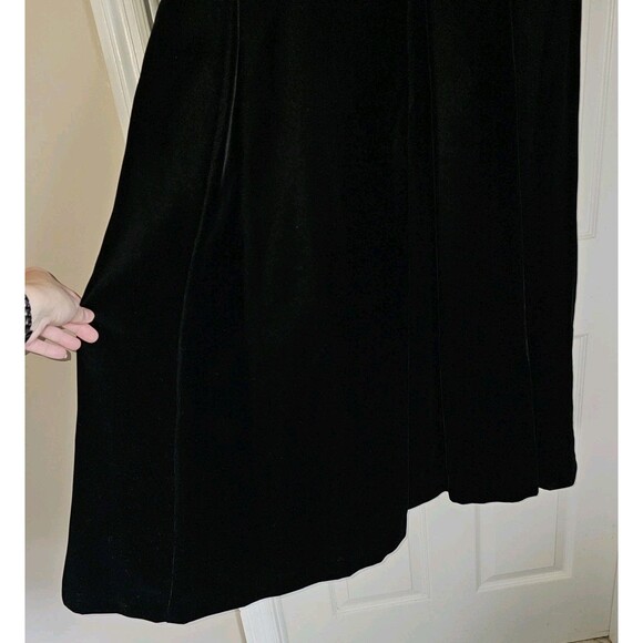 Candi Wrap Vintage 70s Lined Black Velvet Maxi Opera Coat USA Whimsigoth Goth S - Picture 8 of 12